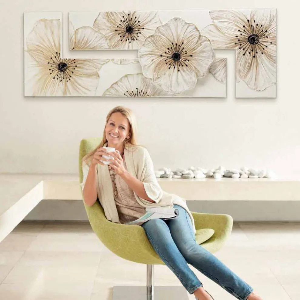 Modernes Blumenbild Petunia von Viadurini Decor Made in Italy