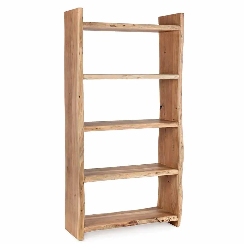 Modernes Boden Bücherregal aus Akazienholz mit 5 Regalen Homemotion - Lauro