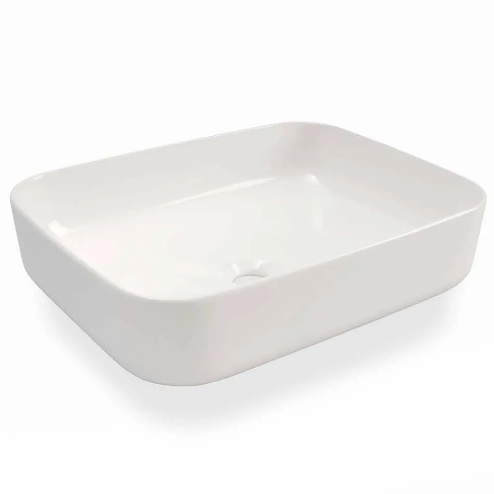 Modernes Design Aufsatzwaschbecken aus weißer Keramik Made in Italy - Turku