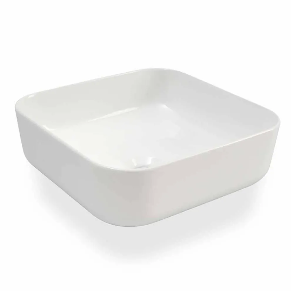 Modernes Design Aufsatzwaschbecken aus weißer Keramik Made in Italy - Turku