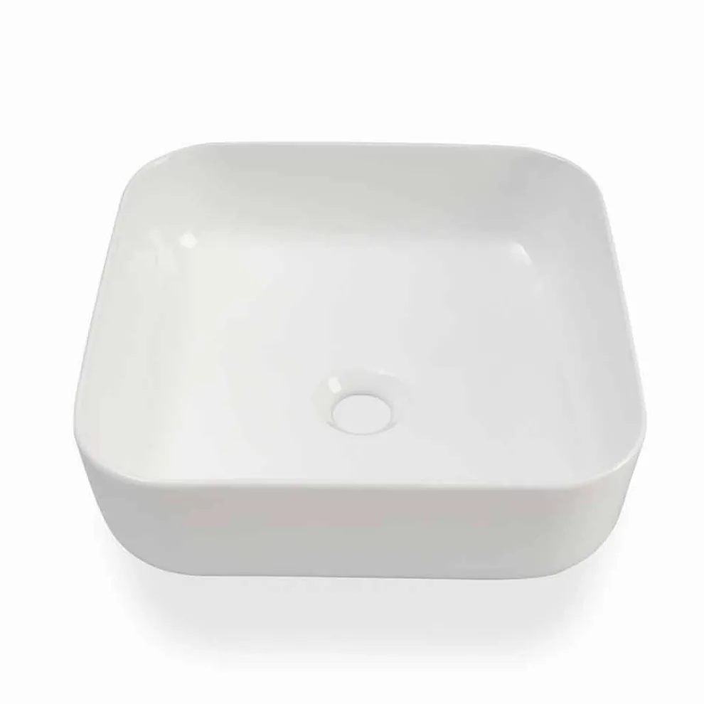 Modernes Design Aufsatzwaschbecken aus weißer Keramik Made in Italy - Turku