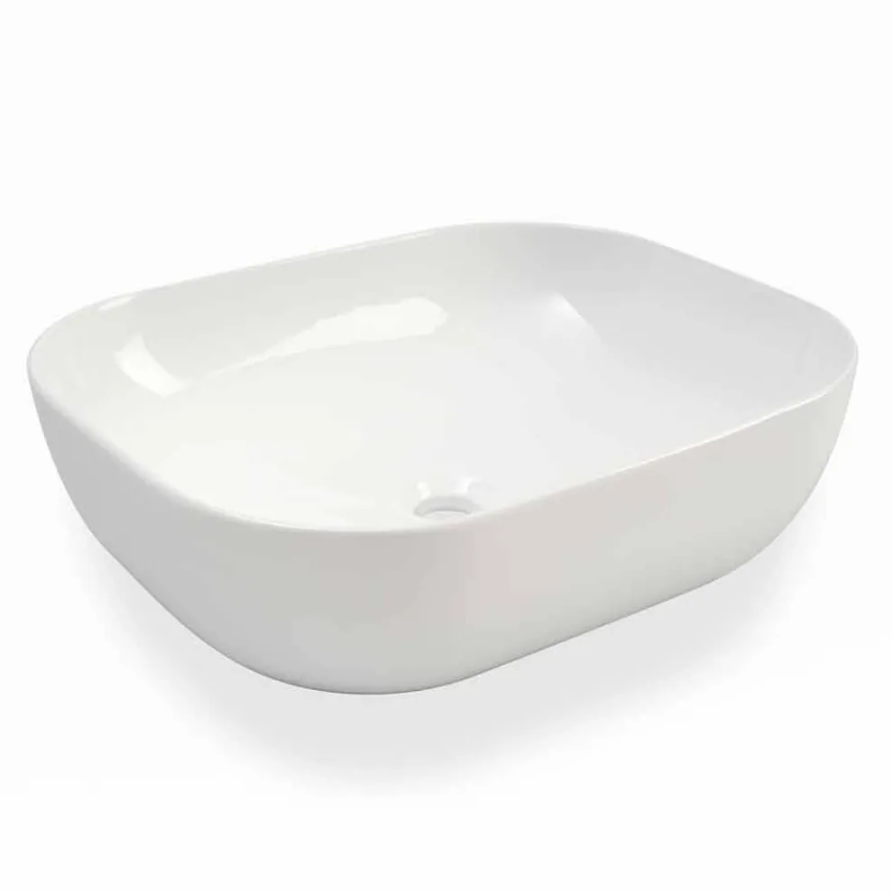 Modernes Design Aufsatzwaschbecken aus weißer Keramik Made in Italy - Turku
