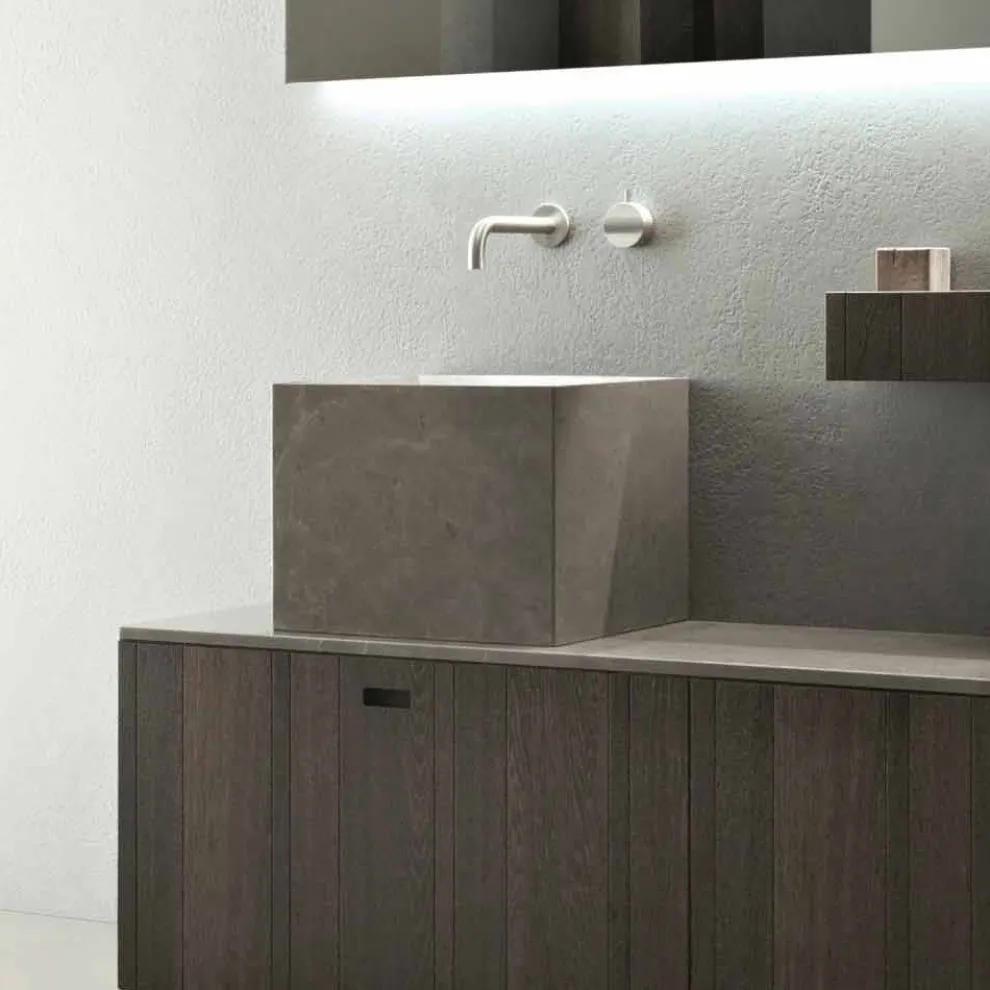 Modernes Design Counter Top Square Steinwaschbecken - Farartlav1