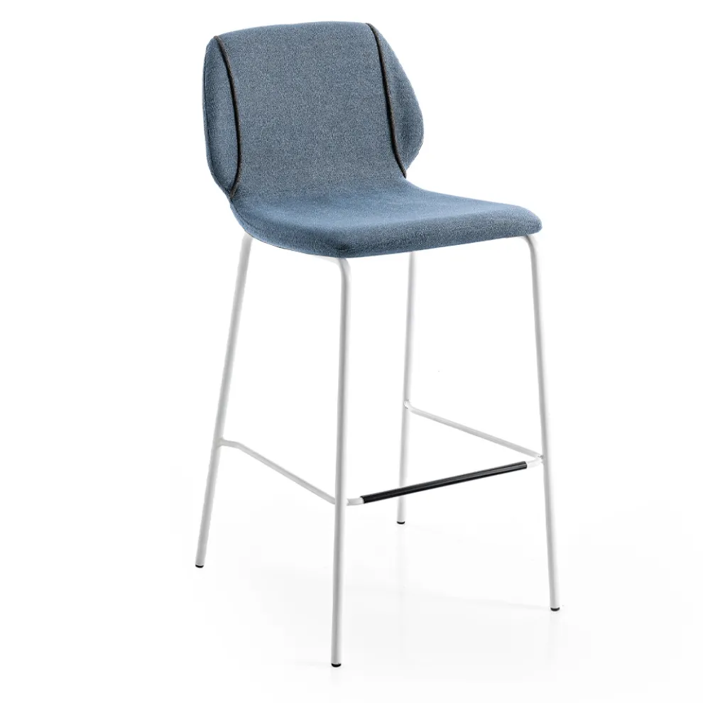 Modernes Design Eleganter Wohnzimmerhocker aus Stoff mit Bordüre - Scarat