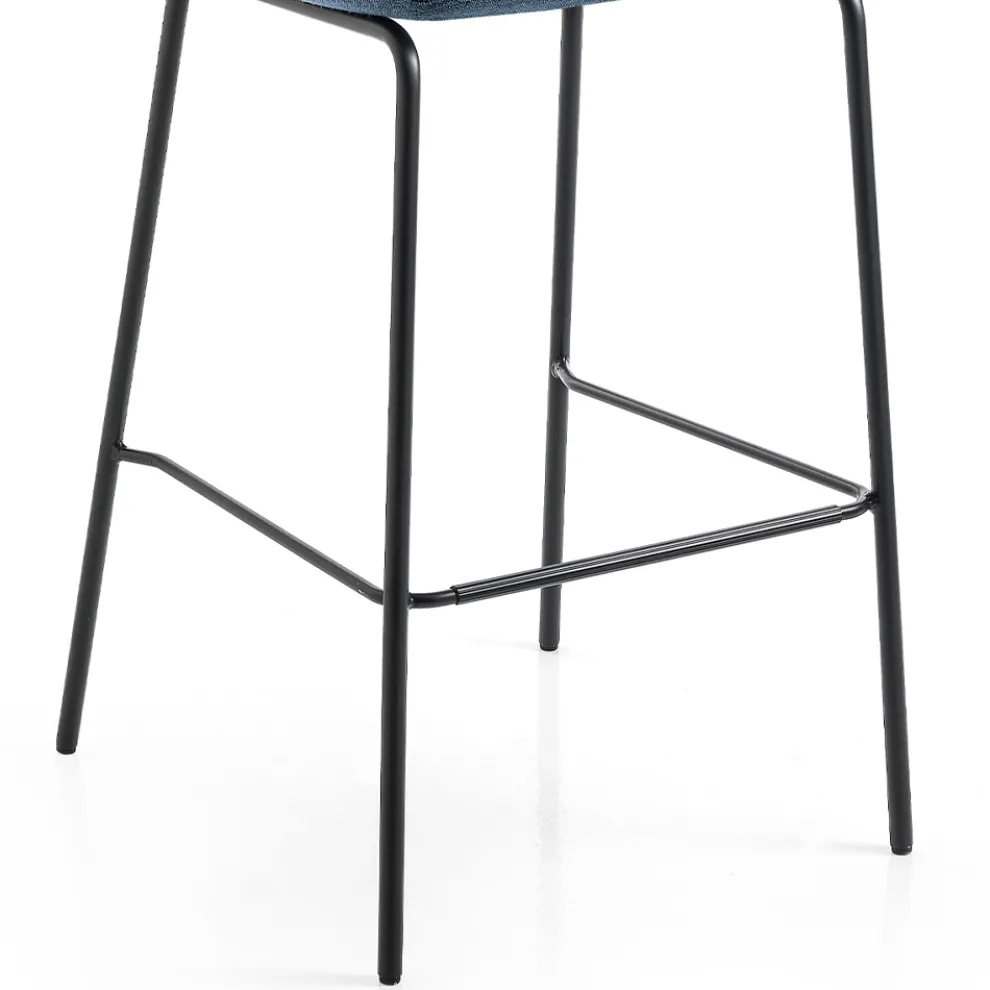 Modernes Design Eleganter Wohnzimmerhocker aus Stoff mit Bordüre - Scarat