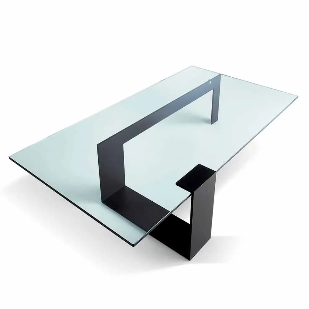 Modernes Design extraleichter Couchtisch aus Glas Made in Italy - Scoby