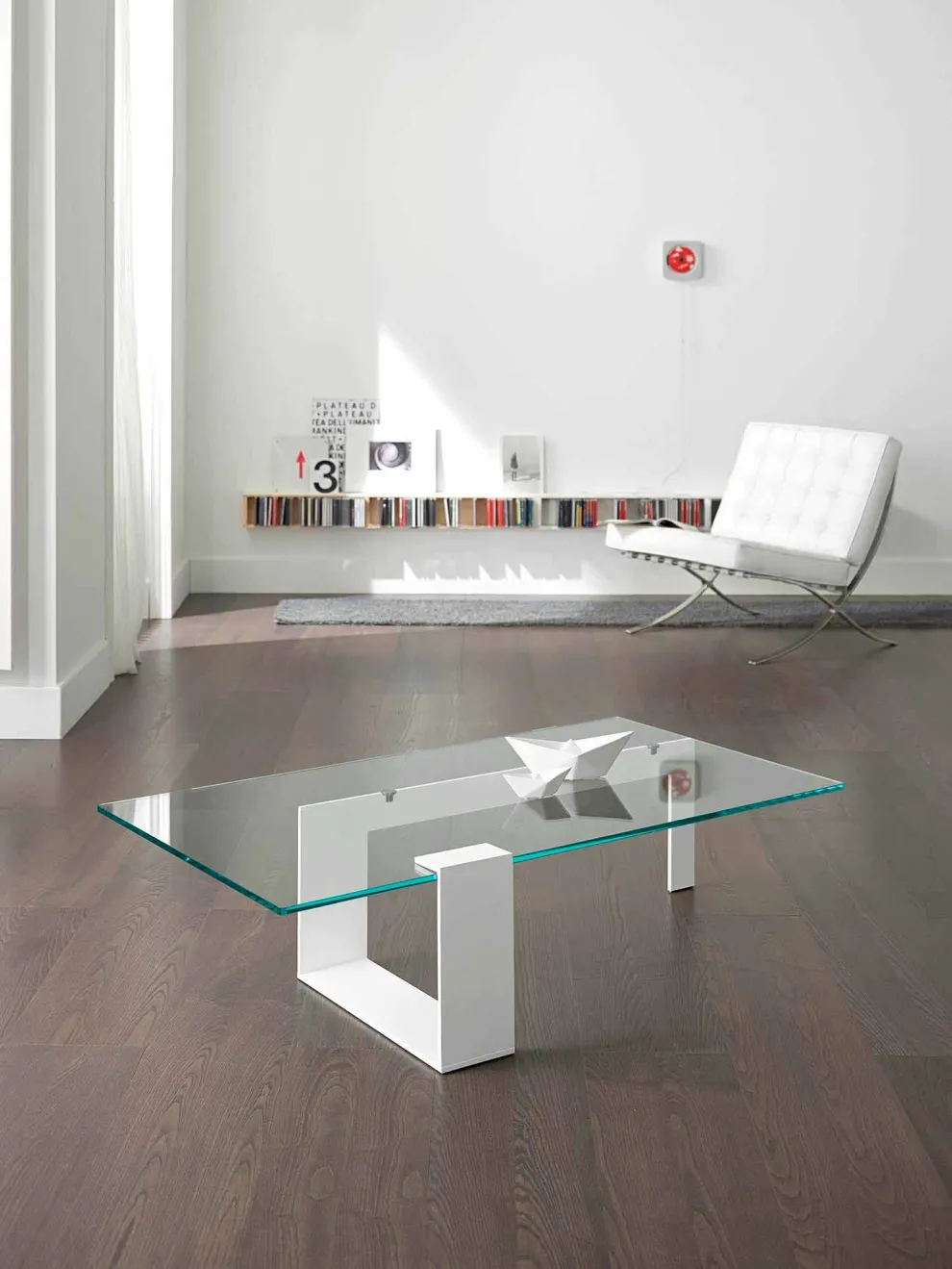 Modernes Design extraleichter Couchtisch aus Glas Made in Italy - Scoby