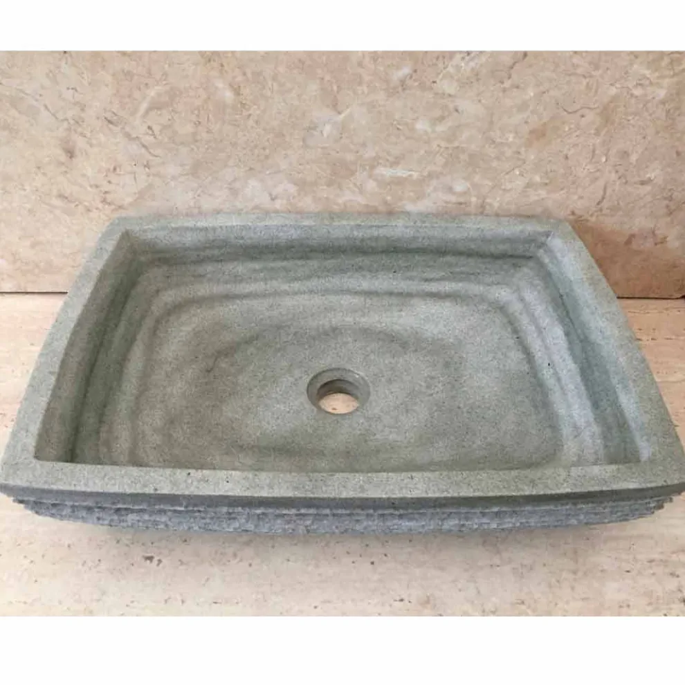 Modernes Design grünes Natursteinwaschbecken Hilda, einzigartiges Waschbecken