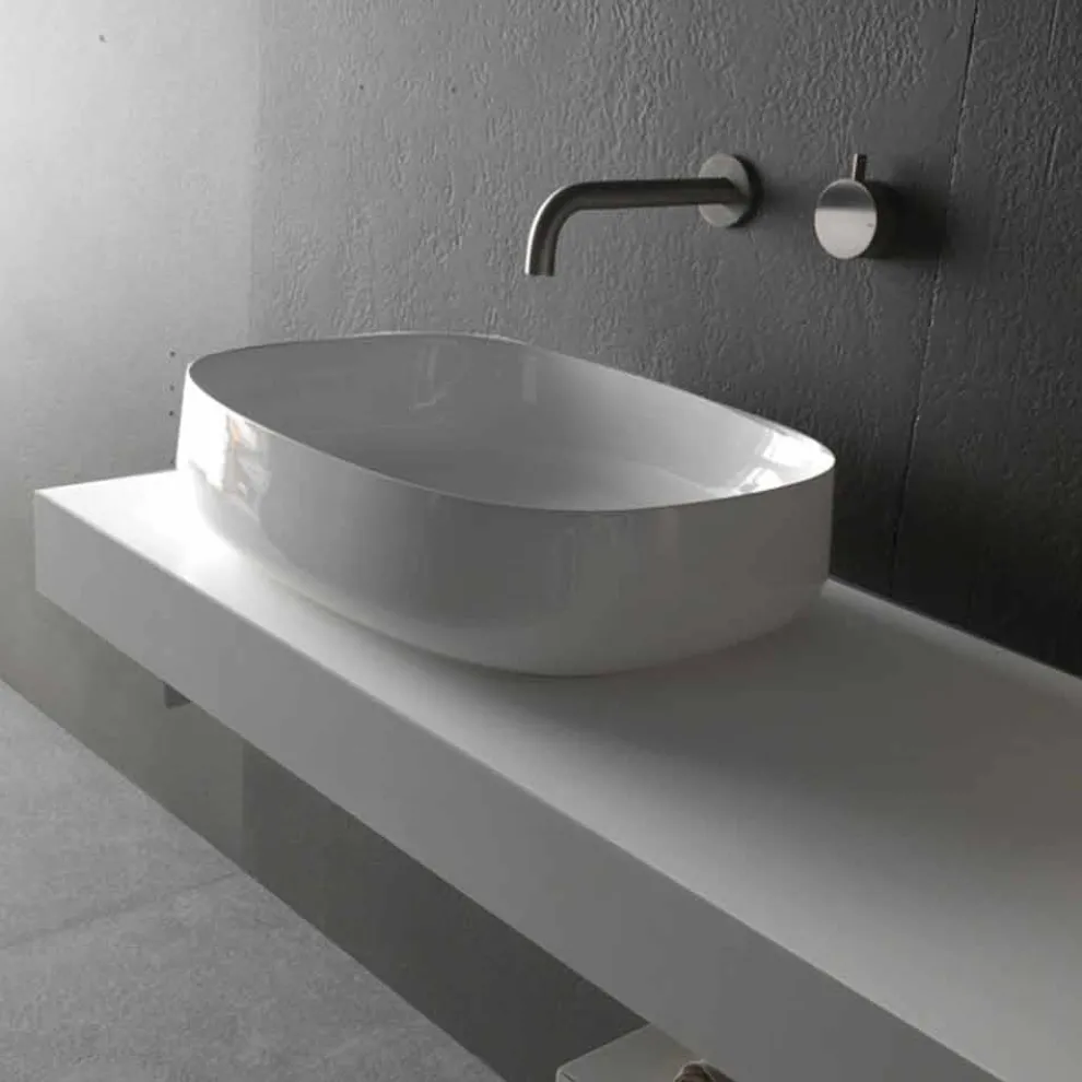 Modernes Design White Countertop Keramik Waschbecken Made in Italy - Tune2