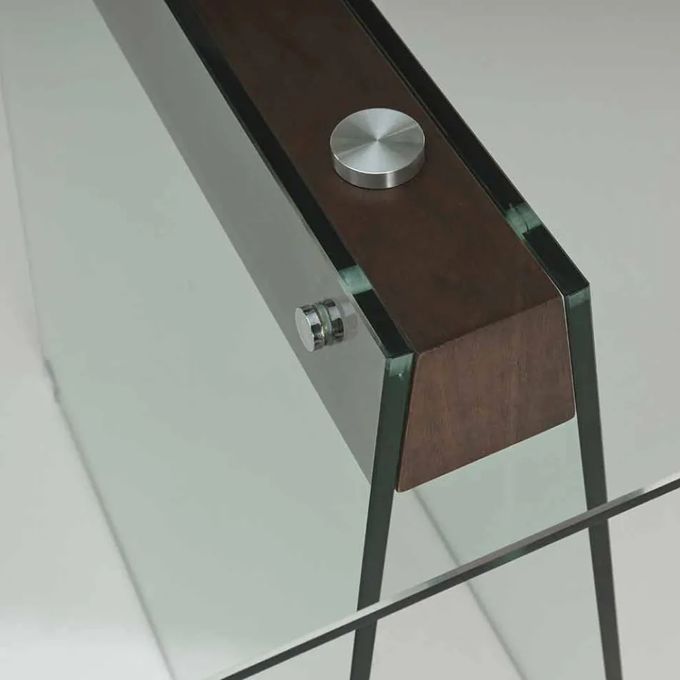 Modernes Design Wohnzimmertisch mit Glasplatte und Glassockel - Lausanne