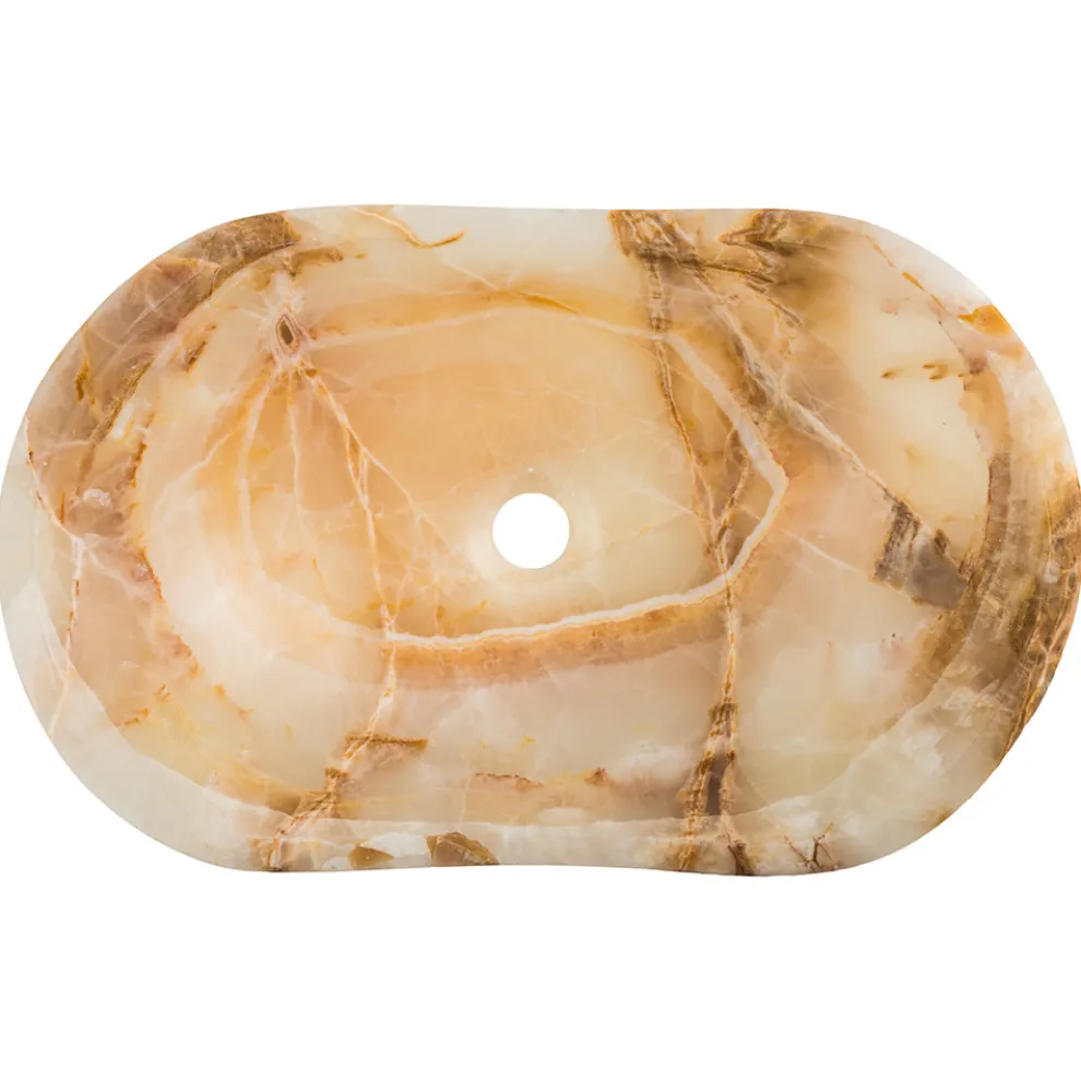 Modernes Design-Aufsatzwaschbecken aus Onyx Stein Lana, Handgemachtes