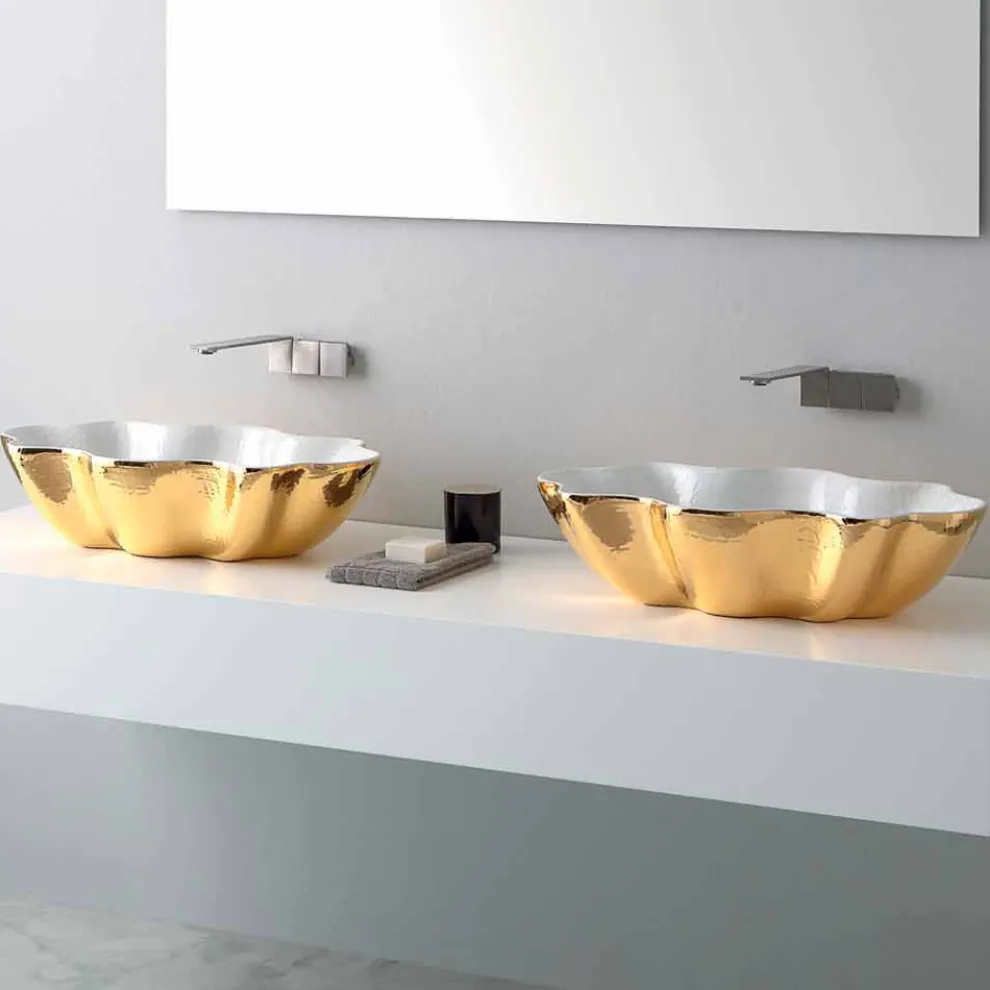 Modernes Design-Keramik-Waschbecken aus italienischem Cubo