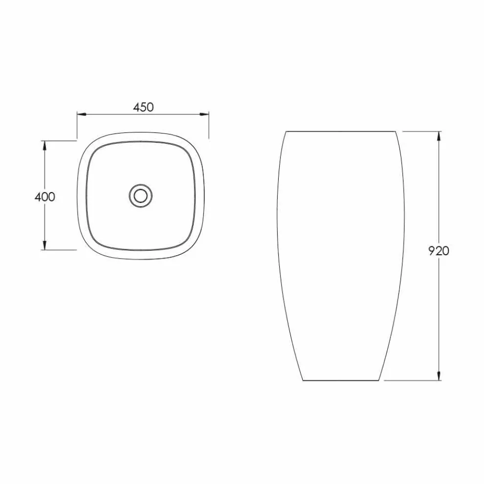 Modernes Design-Waschbecken aus Keramik, Gais, Made in Italy