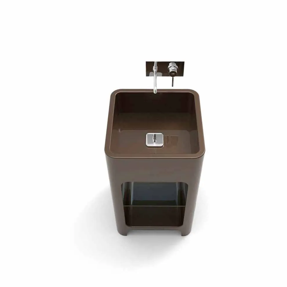 Modernes freistehendes Monoblock-Waschbecken, hergestellt in Italien, Tufino