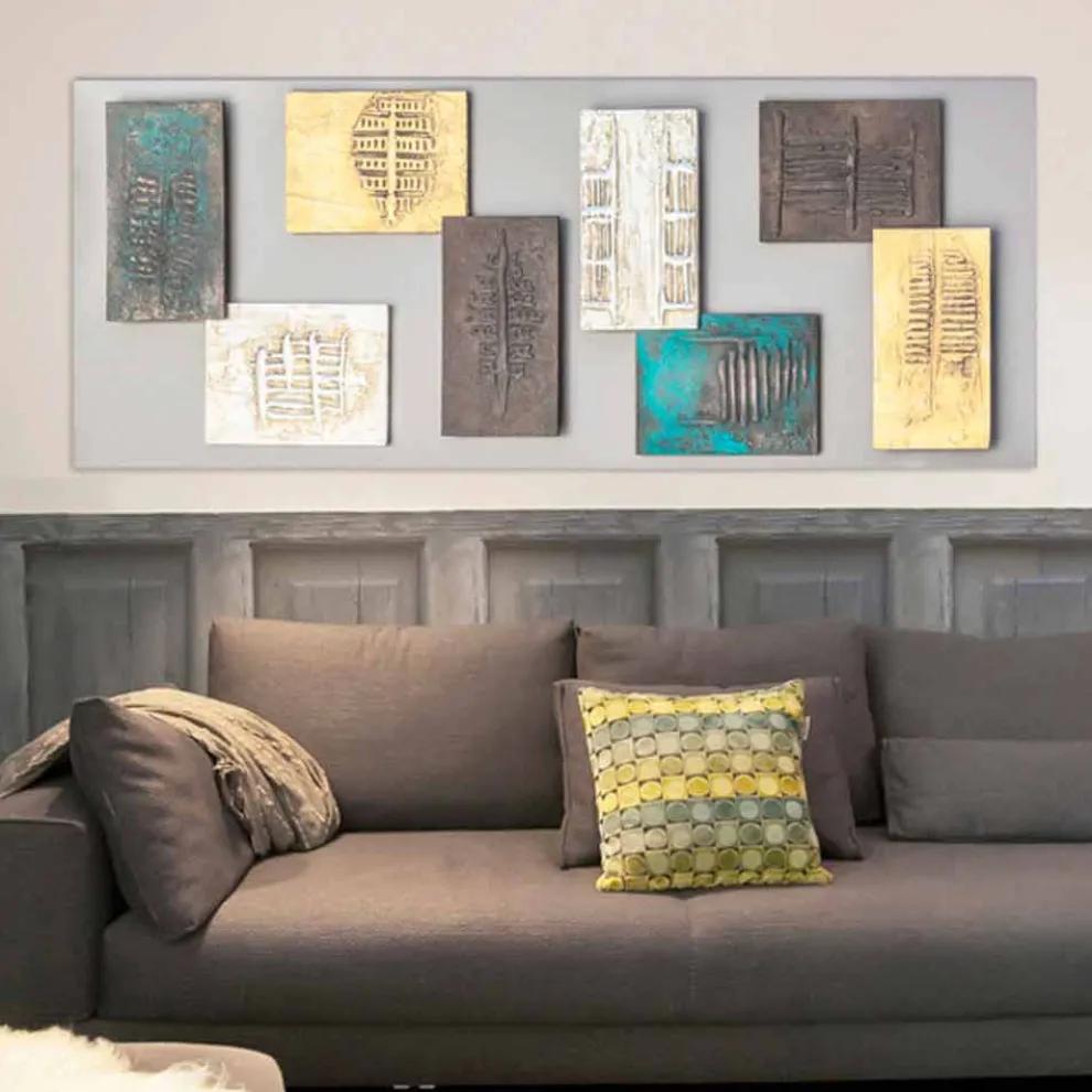 Modernes Gemälde Made in Italy mit 8 Elementen Andrew