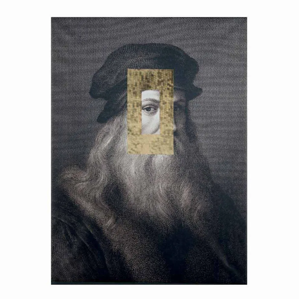 Modernes Leinwandbild mit Blattgold-Dekoration Made in Italy - Vinci