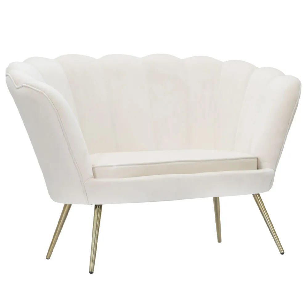 Modernes 2-Sitzer-Sofa aus Samt mit goldenen Eisenfüßen - Annina