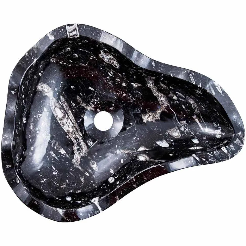 Modernes Waschbecken aus Marmor mit Fossilien - Burgeo