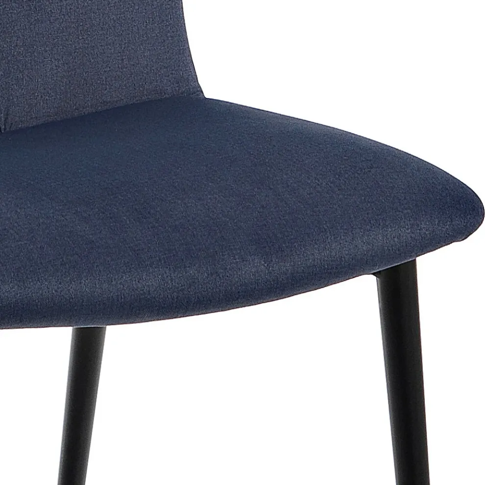 Monocoque-Stuhl im Design aus farbigem Stoff und schwarzem Metall – Florinda