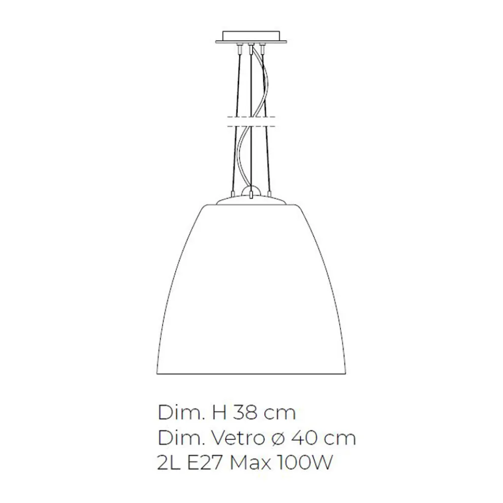 Mundgeblasene Hängelampe aus venezianischem Glas - Flora