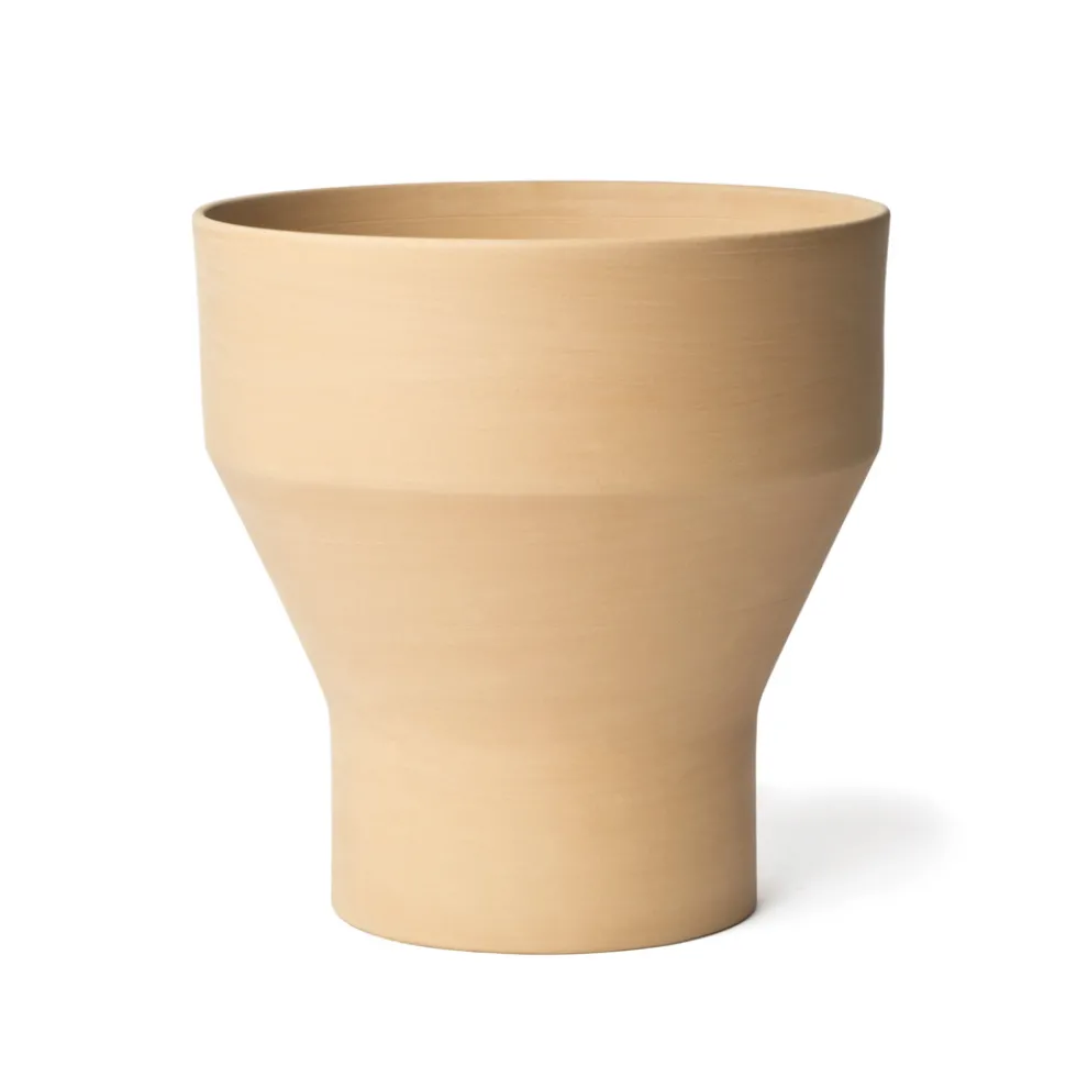 Dekorative Blumenvase mit Terrakotta-Untertasse Made in Italy - Lorna