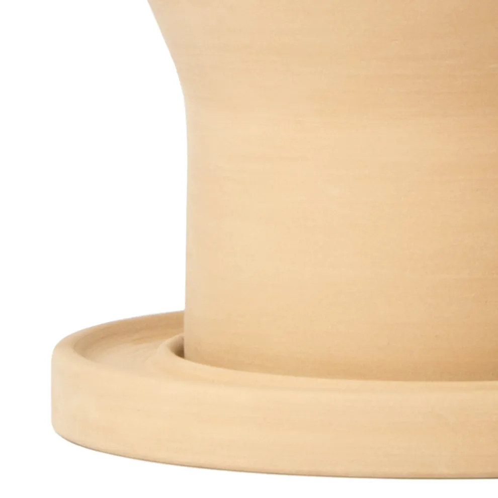 Dekorative Blumenvase mit Terrakotta-Untertasse Made in Italy - Lorna