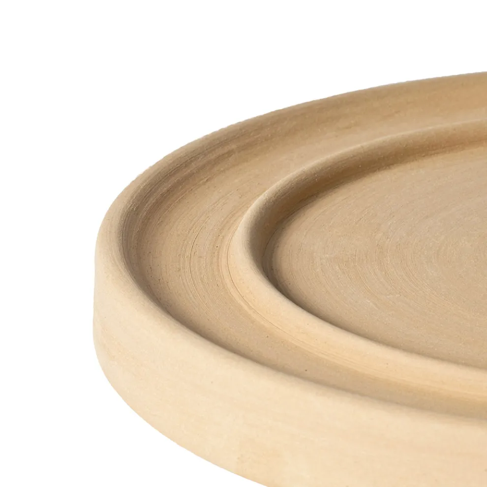 Dekorative Blumenvase mit Terrakotta-Untertasse Made in Italy - Lorna