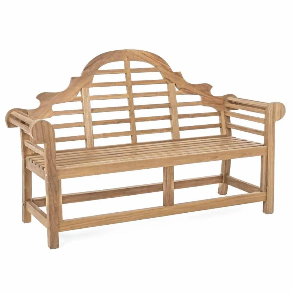 Gartenbank aus Teakholz mit rustikalem Design - Simonia