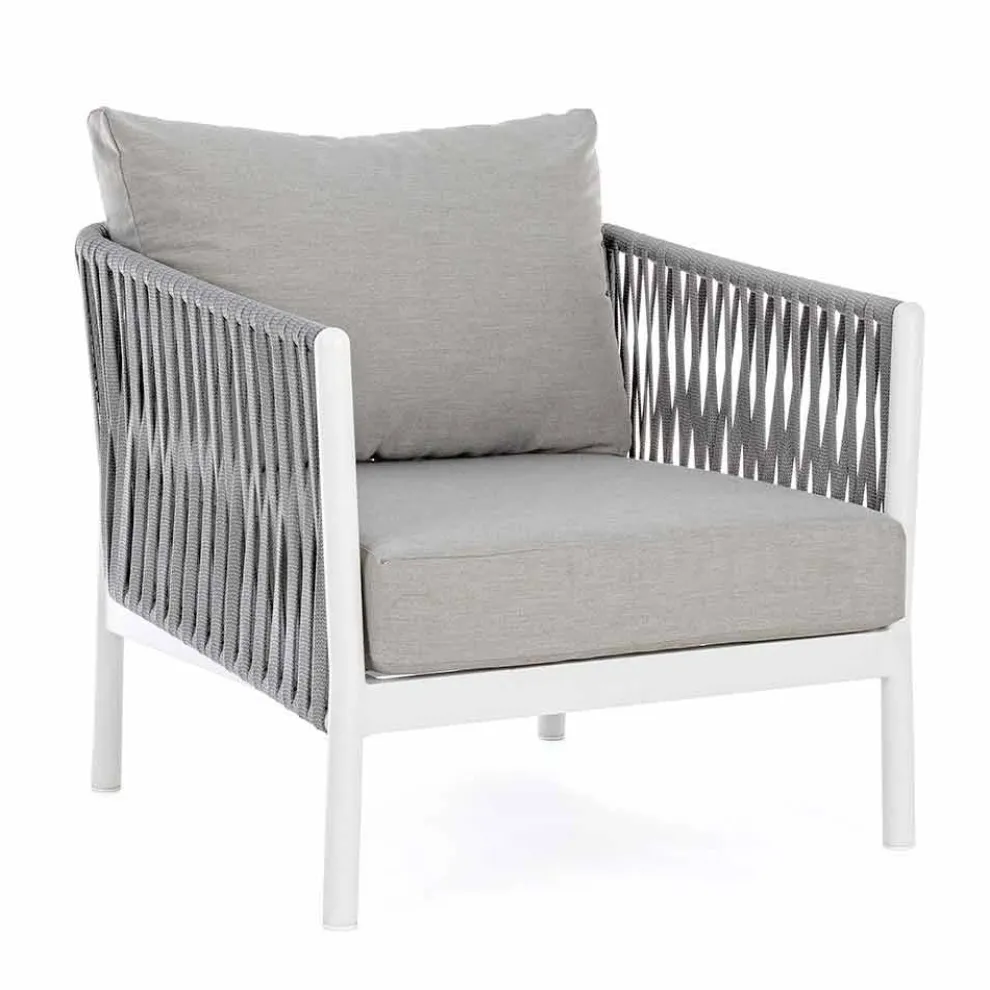 Gartensessel aus Aluminium, Kunstfaser und Homemotion-Stoff - Rubio