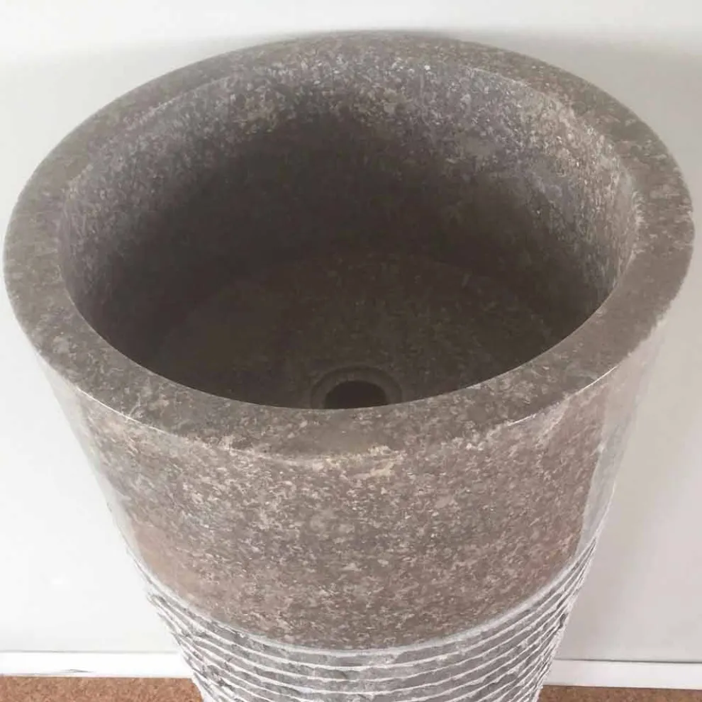 Naturstein konisches freistehendes Becken Iga, einzigartiges Design