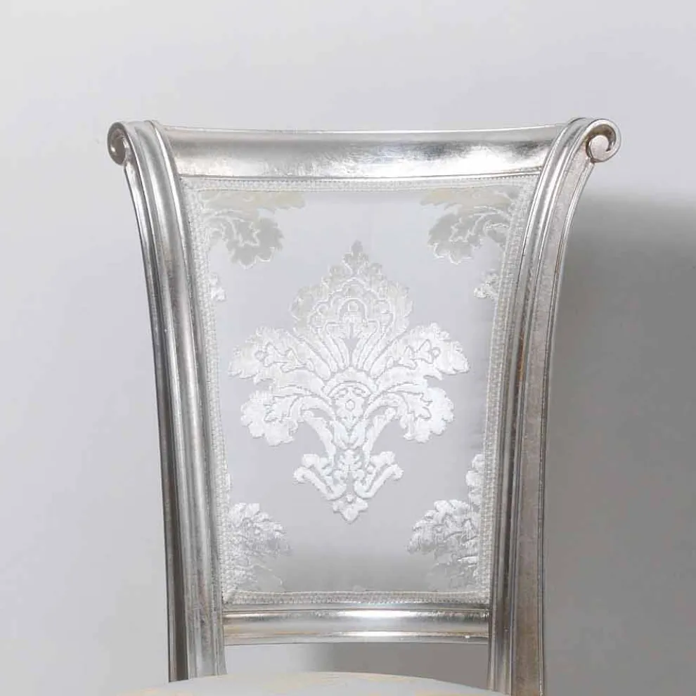 Neobarockstuhl in Velour Miel aus Blattsilber