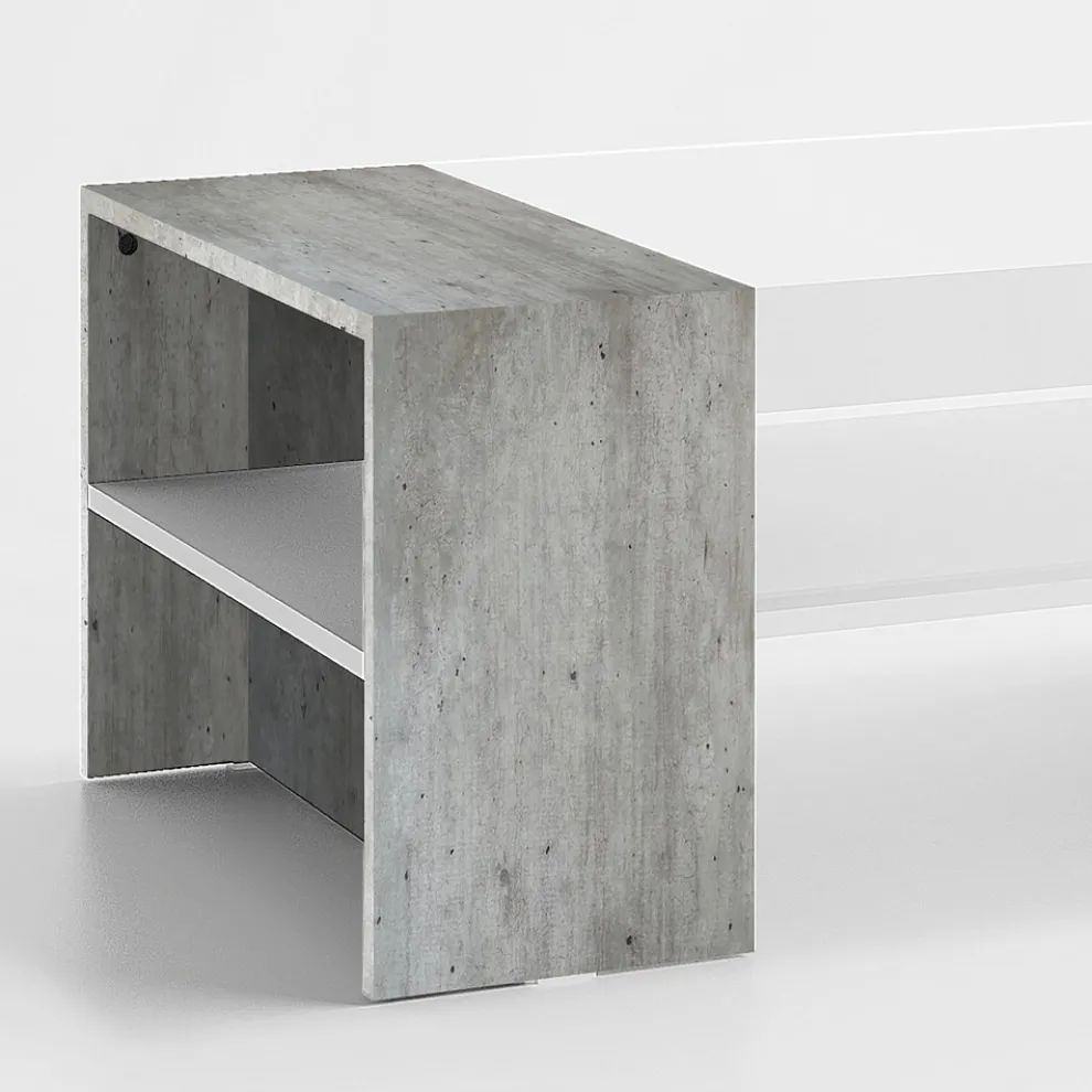 Niedriger Couchtisch für das Wohnzimmer aus weißem Holz 3 Ausführungen - Rames