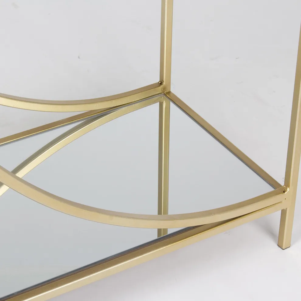 Niedriges Bücherregal aus Stahl und 3 Glasböden Elegantes Design - Noralea