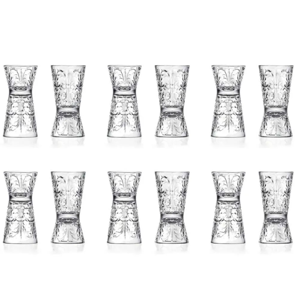 12 luxuriös verzierte Jiggergläser aus ökologischem Kristall - Schicksal