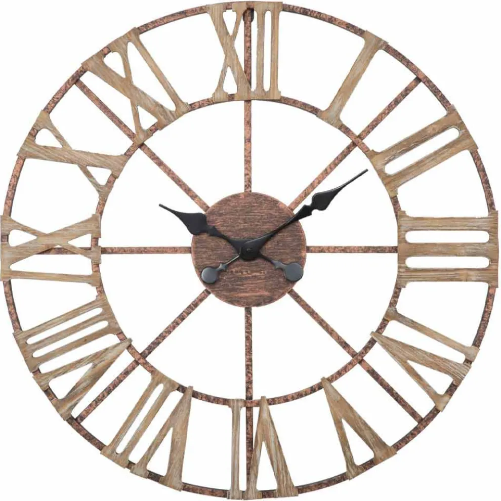Moderne Wanduhr Durchmesser 71,5 cm aus Eisen und MDF - Carcans