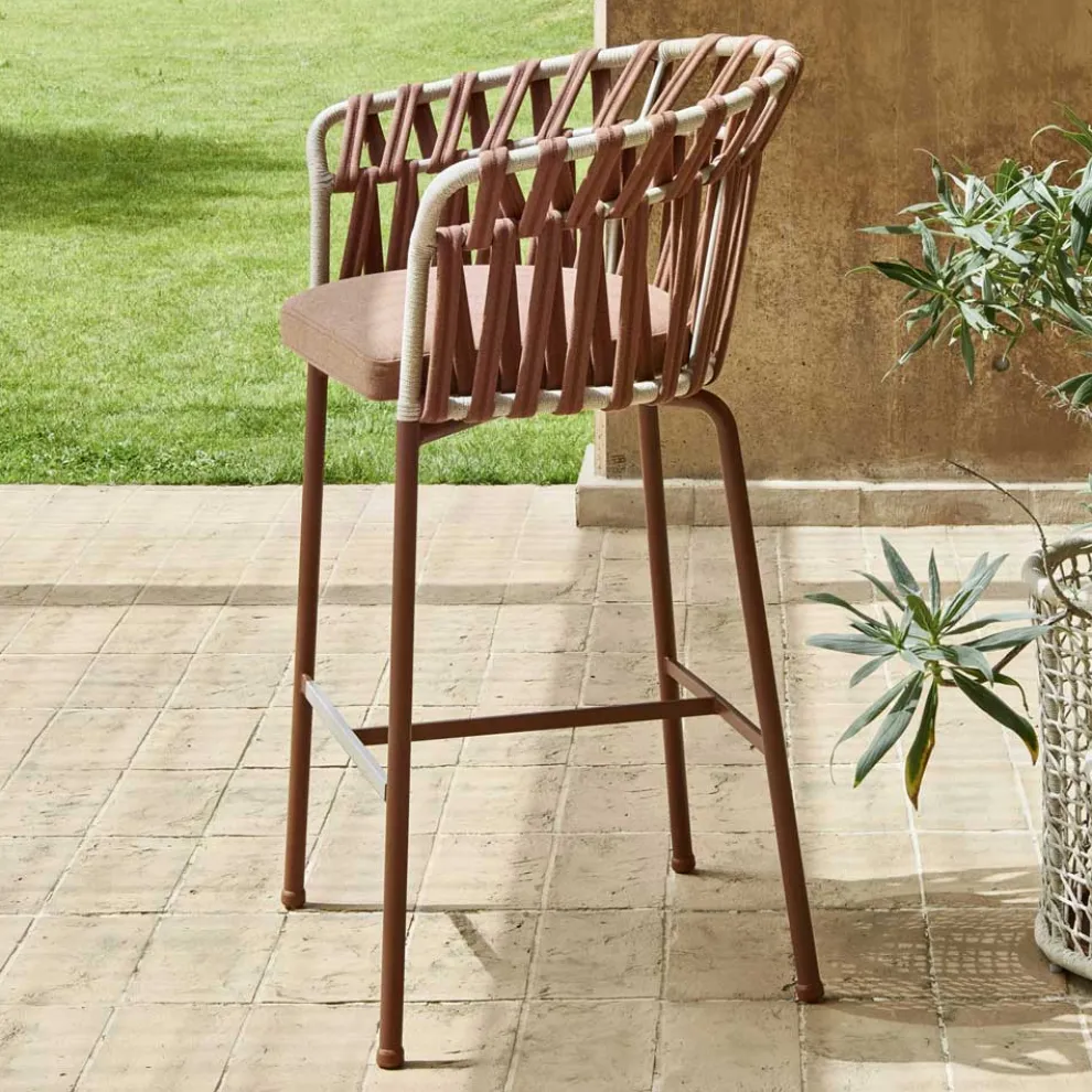 Outdoor Hocker aus Aluminium Made in Italy - Emmacross von Varaschin