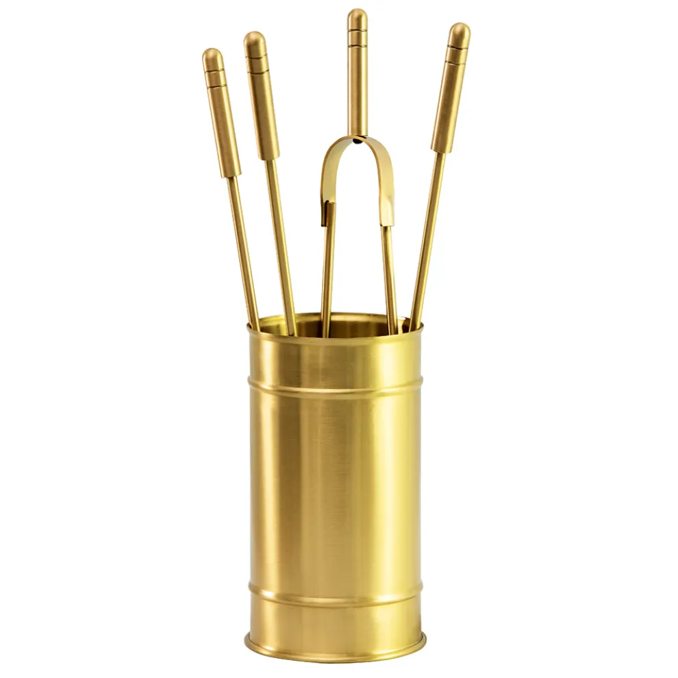Kaminbesteckhalter aus Messing, 4-teilig, hergestellt in Italien – Giraffe