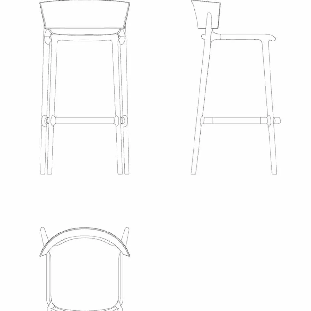 Moderner Außenhocker Africa Vondom aus Polypropylen mit Glasfaser, 4 Stück