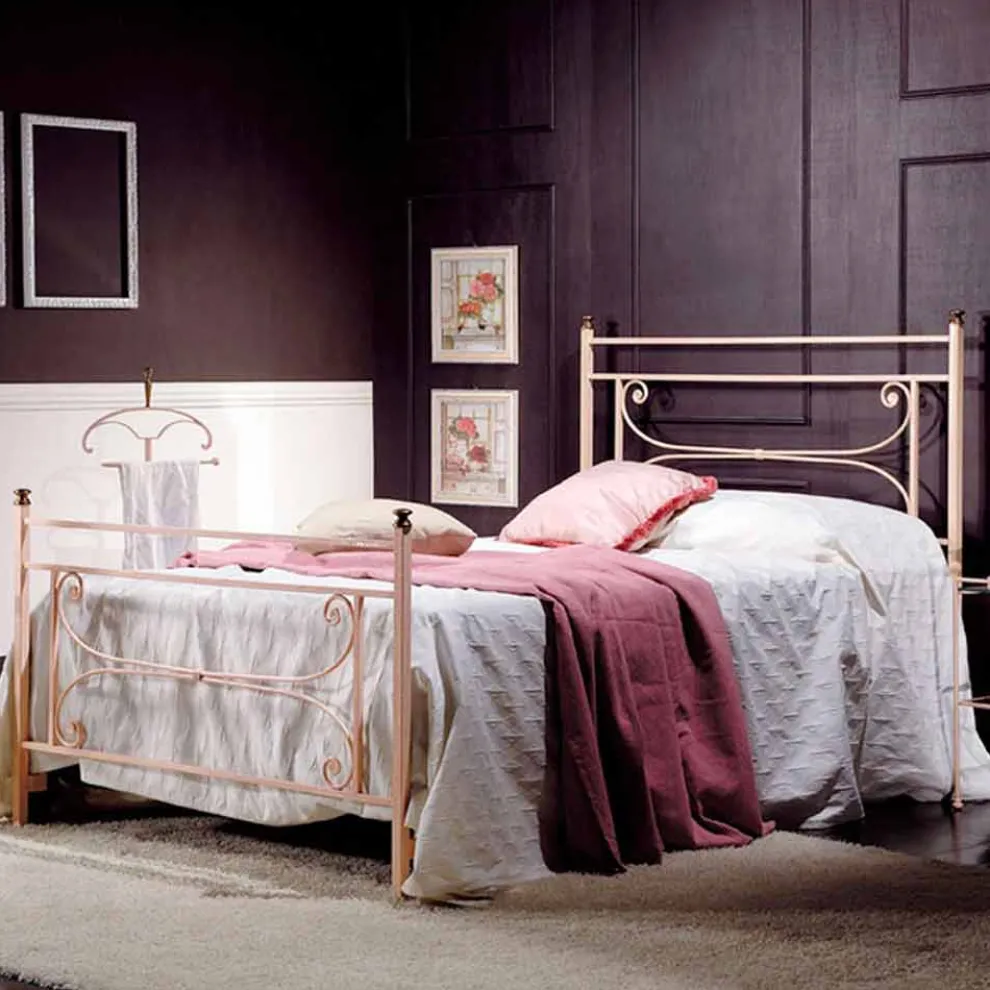 Bett 120x190 cm aus Schmiedeeisen Claudia Made in Italy