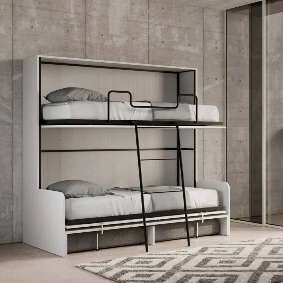 Horizontales Klapp-Etagenbett mit Sofa Made in Italy – Collaborative