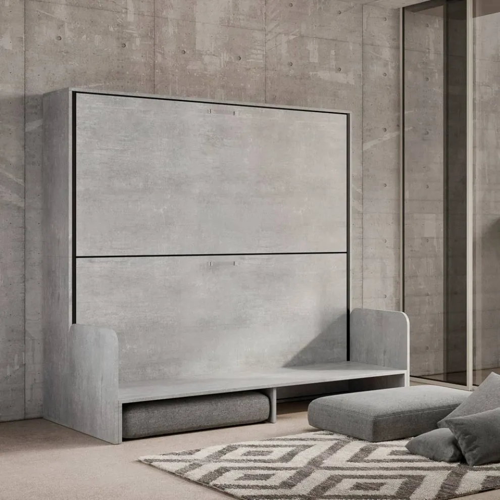 Horizontales Klapp-Etagenbett mit Sofa Made in Italy – Collaborative