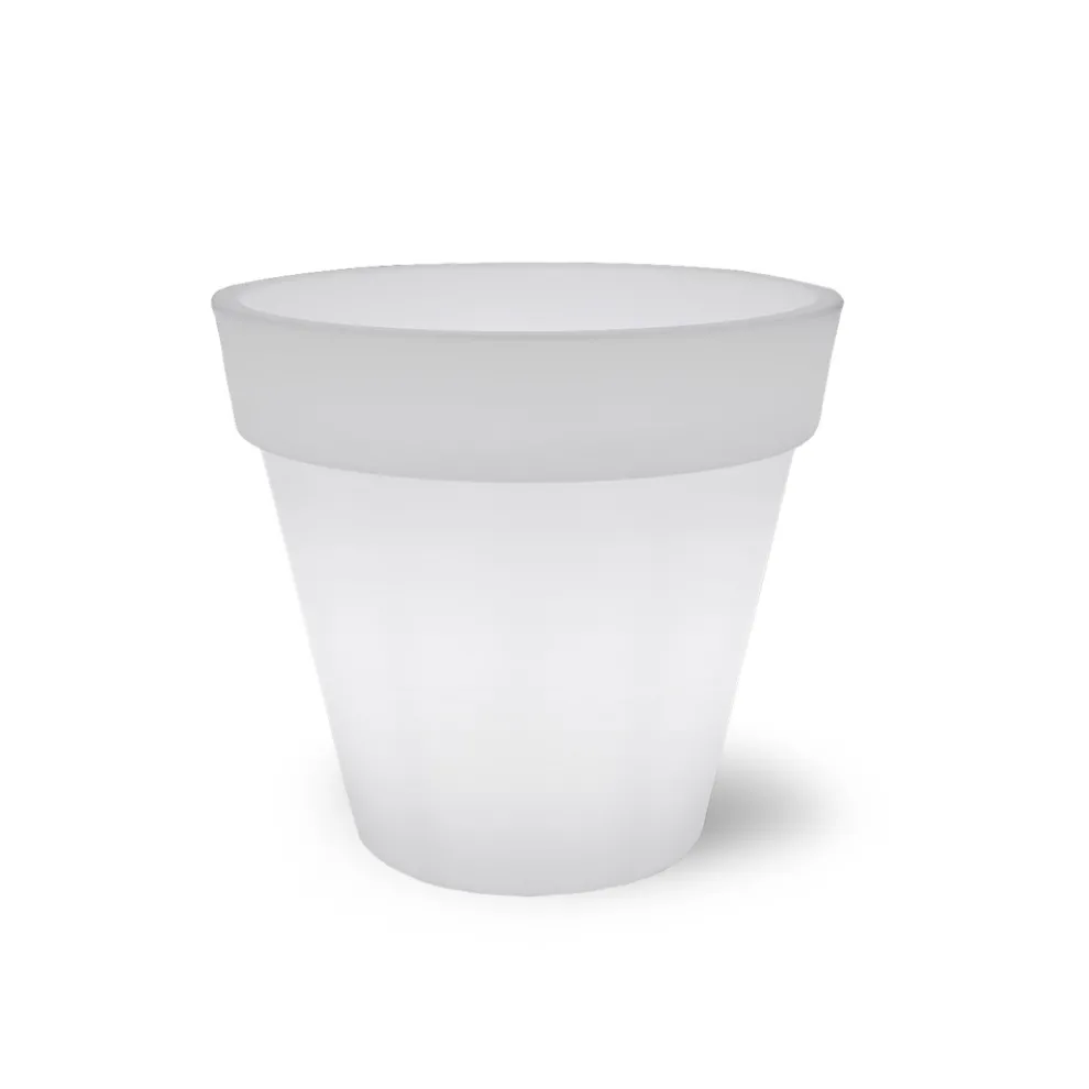 Leuchtende Vase für den Außenbereich aus weißem Polyethylen Made in Italy - Taralla