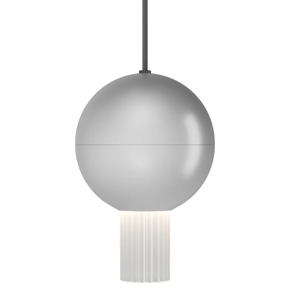 Oris Metall-Pendelleuchte mit Canneté-Glaszylindern