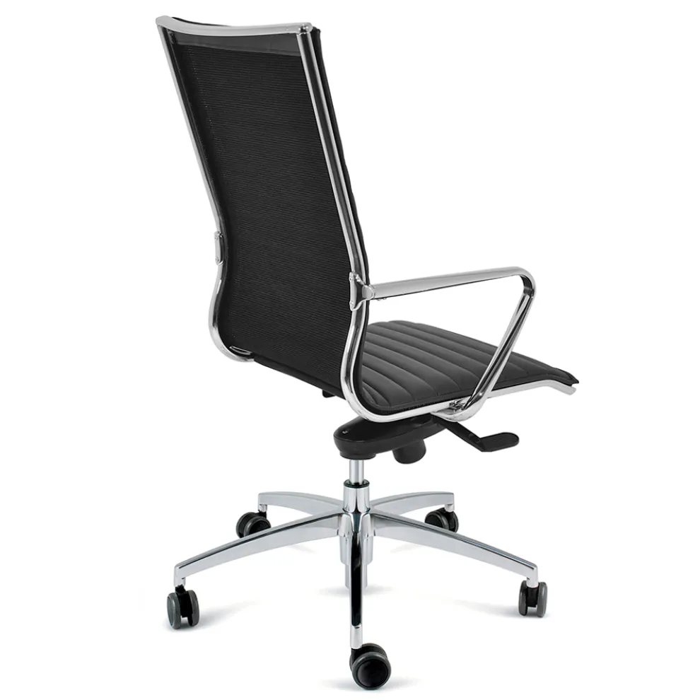 Hoher Bürostuhl mit Rollen und ergonomischem und drehbarem Kissen - Filanna