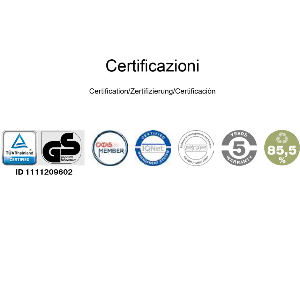 Hoher Bürostuhl mit Rollen und ergonomischem und drehbarem Kissen - Filanna