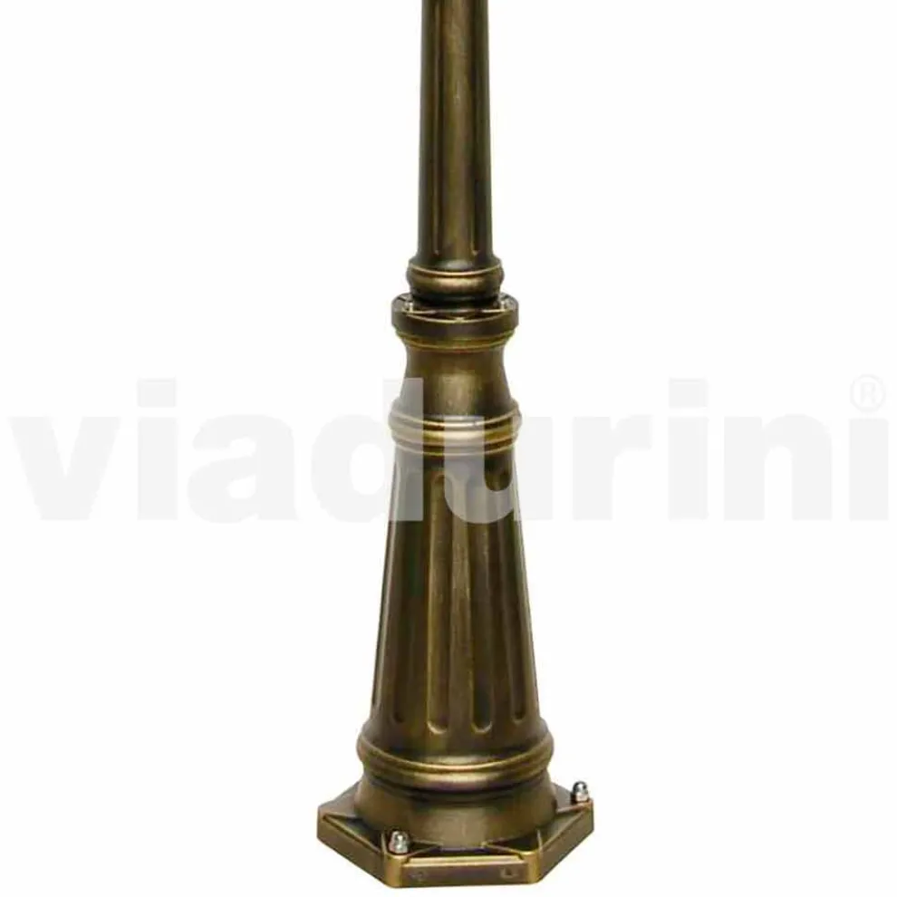 Outdoor zwei Lichter Laternenpfahl aus Aluminium, hergestellt in Italien, Kristel