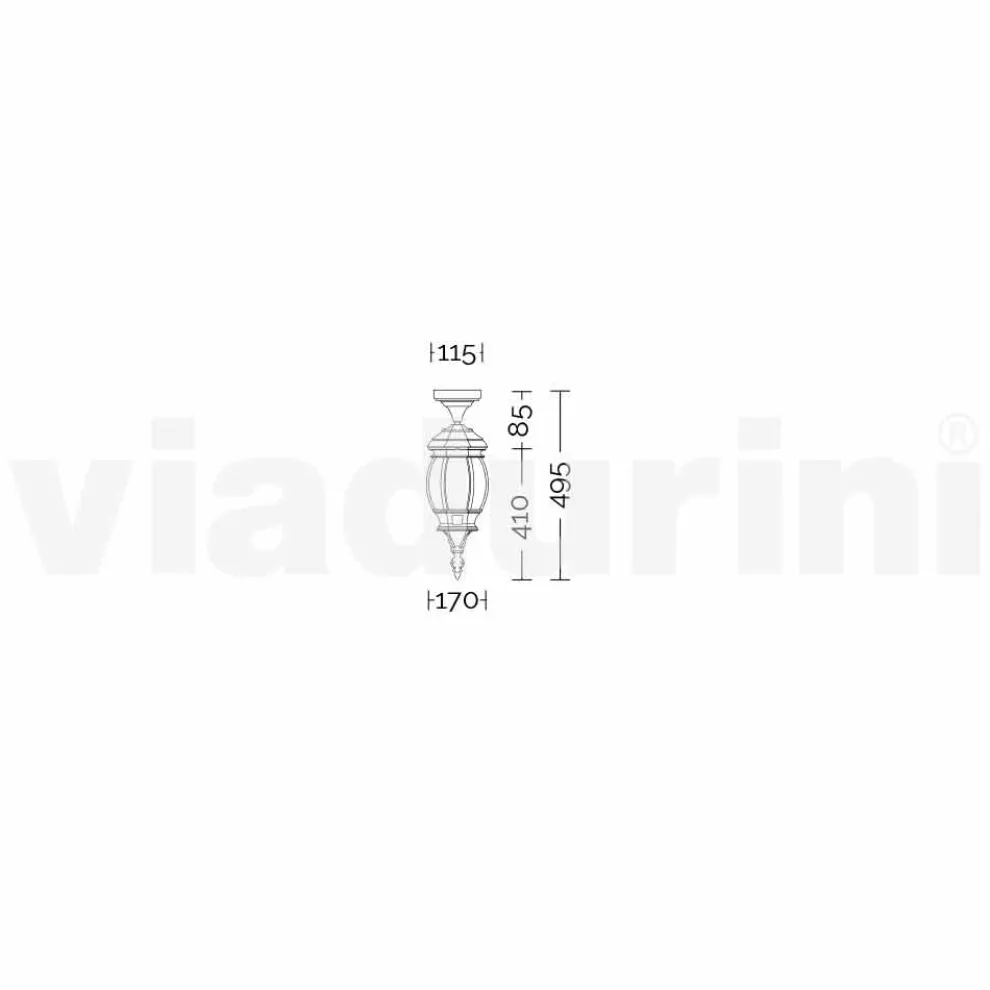 Outdoor-Deckenleuchte aus Aluminiumdruckguss, made in Italy, Anika