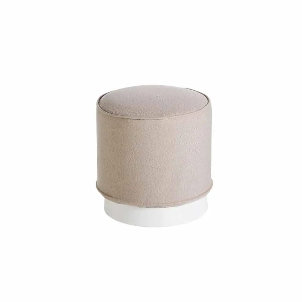 Outdoorpouf, aus Polyethylen und Stoff oder Leder-Mara Slide