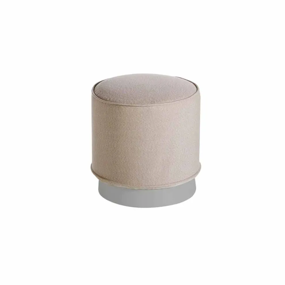Outdoorpouf, aus Polyethylen und Stoff oder Leder-Mara Slide