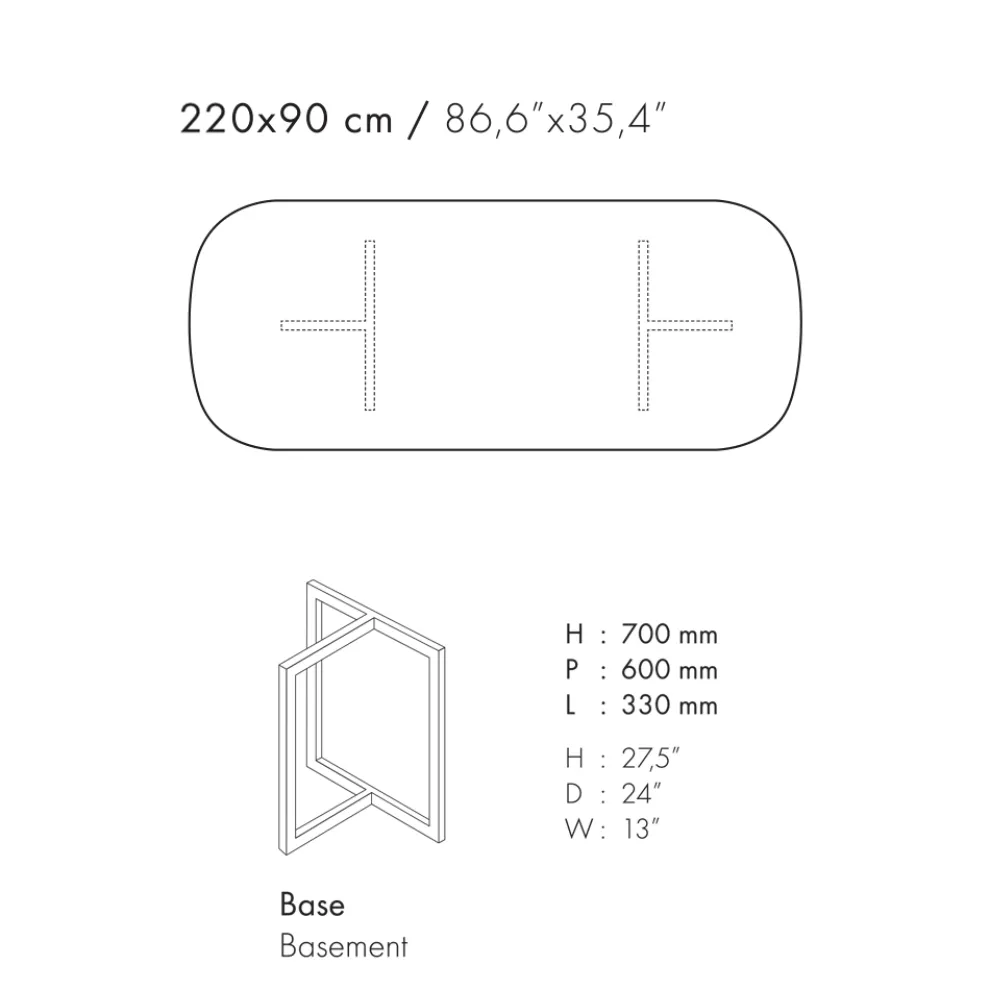 Ovaler Esstisch aus Feinsteinzeug und Metall Made in Italy - Emilio